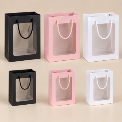 carton bag with pvc window Carton bag With Pvc window
