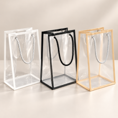 Transparent hand bag 20*30+15 rectangle